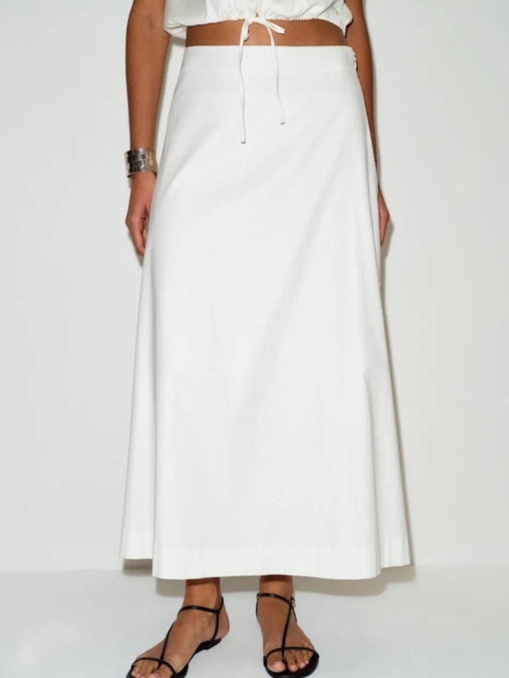 NEW Reformation Jordan Two Piece Short Sleeve Skirt Set Cotton White | US 4 UK 8 - Picture 3 of 16